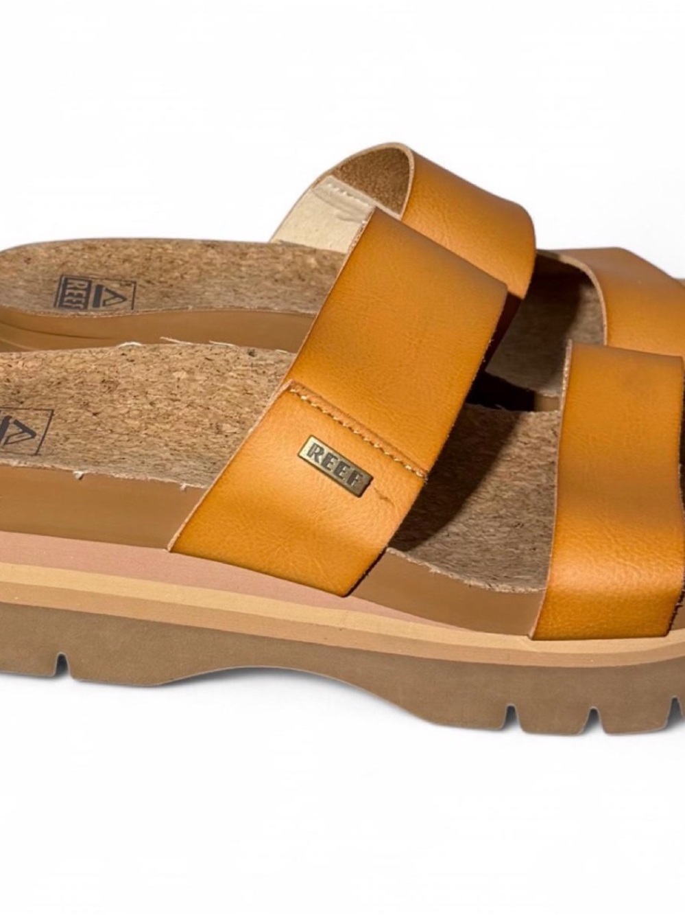 REEF Cushion Vista Higher Natural Platform Sandals Size 10 - Picture 3 of 6